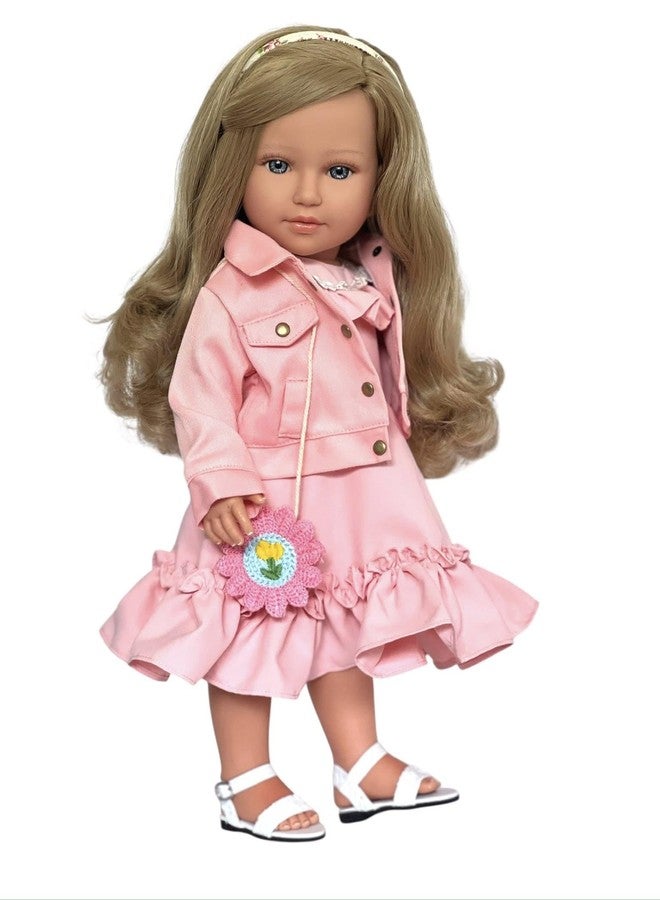 MBD Kennedy and Friends Complete Outfits for 18 Inch Fashion Girl Dolls- 18 Inch Doll Clothes That Fits All 18 Inch Dolls (Pink Summer Dress with Floral Purse) - Image 2